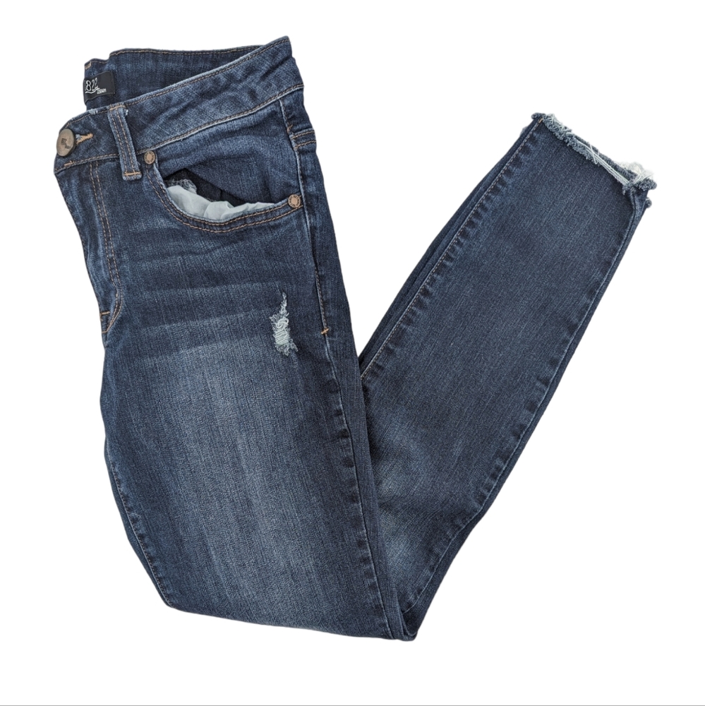 1822 Denim Dark Blue Distressed Jeans Size 6